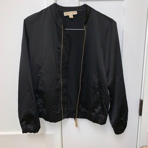 Michael Kors Satin Bomber Jacket